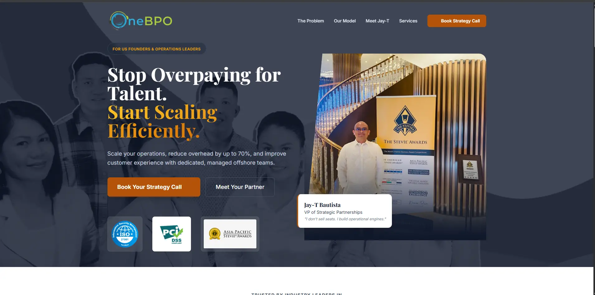 Jay-T Bautista website presenting strategic outsourcing services